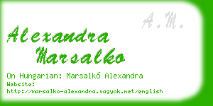 alexandra marsalko business card